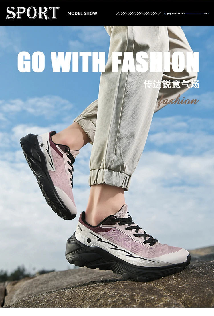 Men's Off-Road Running Shoes Spring and Summer Outdoor Power Grip Sports Shoes Breathable Trail Running Shoes for Women