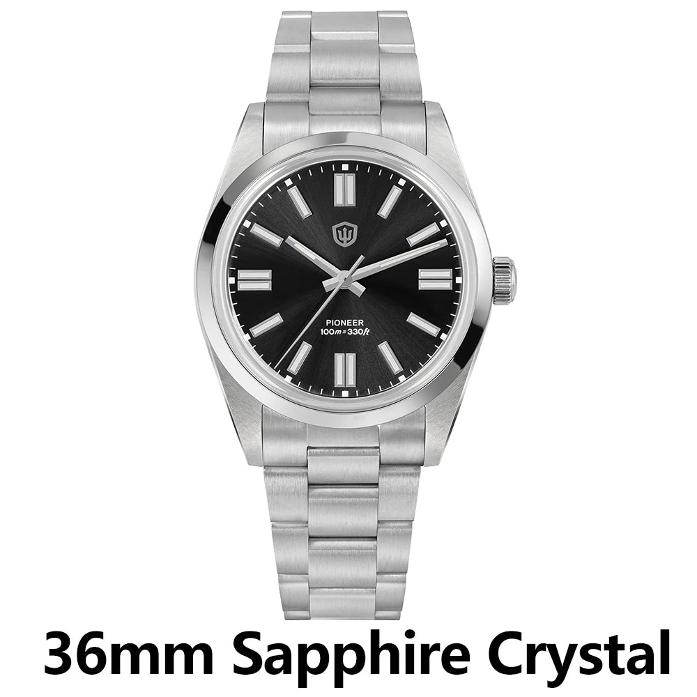 Watchdives WD1016 V3 Quartz Watch 37mm Stainless Steel Case Sapphire Vintage Watch  VH31 Sweep Movemet 100m Waterproof Men Watch