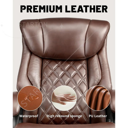 500Lbs Big Tall Office Chair, Wide Spring Seat Executive Design, 360 Swivel Desk Chair Heavy Duty Casters