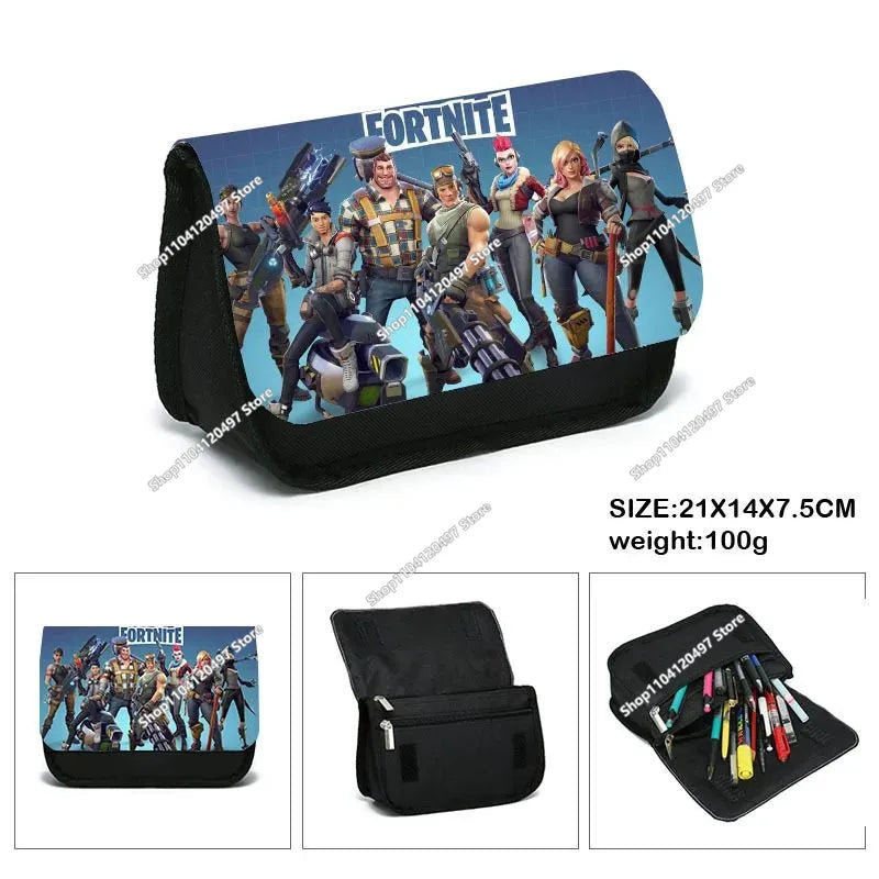 Anime Pencil Bag Kawaii Fortnite Pencil Case Large Capacity Waterproof Handheld Cosplay Pencil Pouch Office Stationary Gift Toy