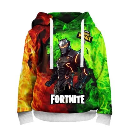 Sweatshirt Fortnite para Crianças Victory Royale 3D com Capuz Estampado para Homem, Mulher e Criança, Pullover Streetwear Gaming para Presentes de Aniversário