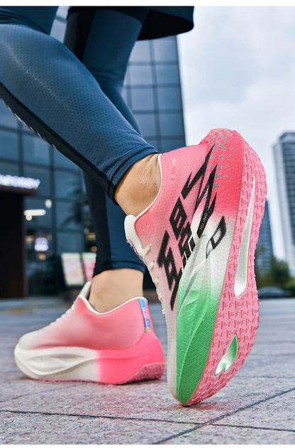 Running Shoe Men Sports Carbon Board Speciality Breathable Lightweight Women's Comfortable Athletic Nonskid Sneakers﻿ Marathon