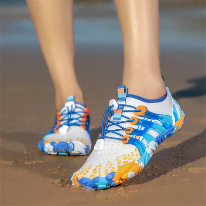 Men Women Water shoes Upstream Wading Swimming Barefoot Five Fingers Aqua Shoes Colorful Beach Seaside Light Unisex Sneakers New
