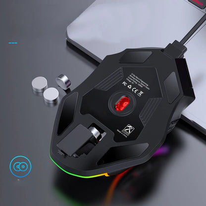 Rato Gaming RGB 12800DPI com Fio, 12 Teclas Macro, Acessórios de Substituição para Computador