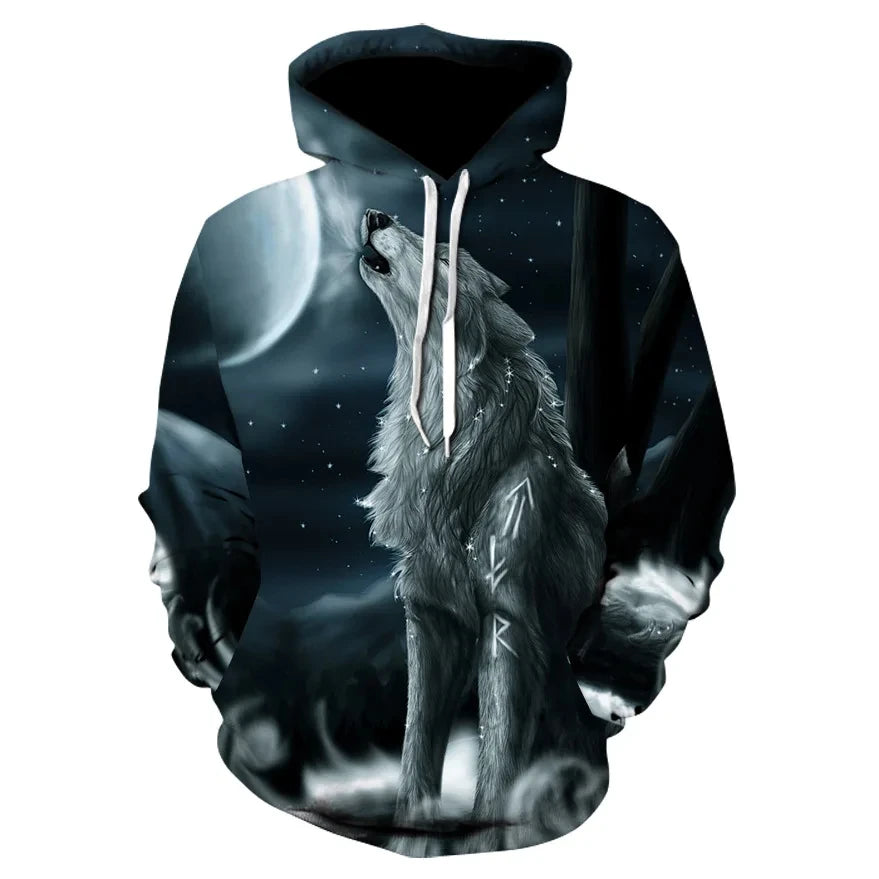 Ferocious Wolf Head Anime Sweatshirt 3D Printed Hoodies Men/Women Fashion Clothing Harajuku kids Men coat