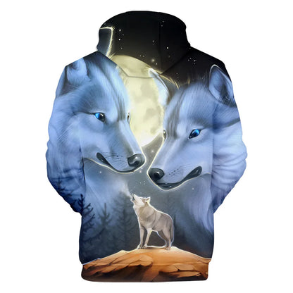 Classic Dolphins tigers wolves galloping horses animal 3D Print Hoodies Long Sleeve Sweatshirts Adult/Child Casual Pullovers