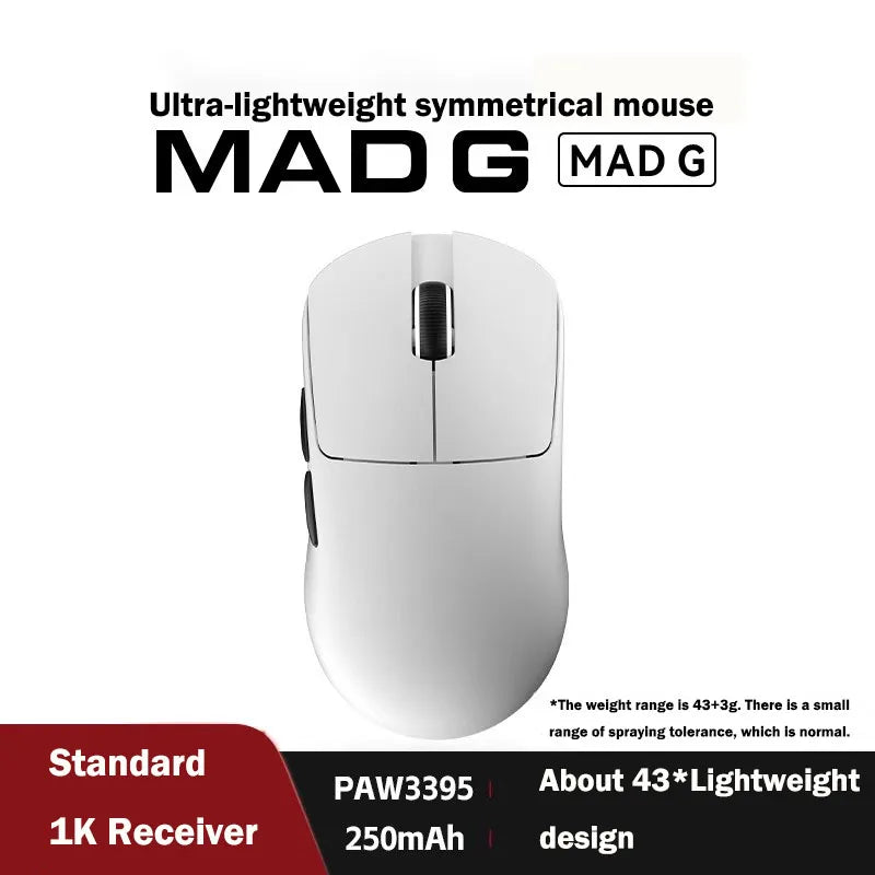 FGG Madlions Mad G Pro Max — oryginalna ultralekka bezprzewodowa mysz gamingowa 8K HZ Dual-Mode o niskim opóźnieniu, PAW3395, akcesoria dla graczy, prezenty