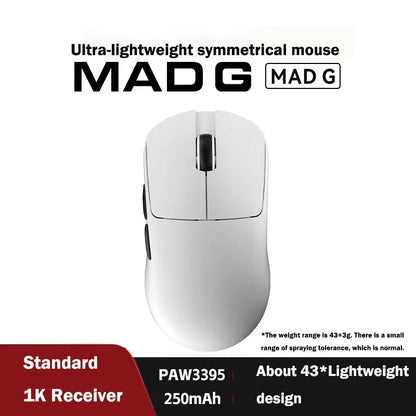 FGG Madlions Mad G Pro Max — oryginalna ultralekka bezprzewodowa mysz gamingowa 8K HZ Dual-Mode o niskim opóźnieniu, PAW3395, akcesoria dla graczy, prezenty