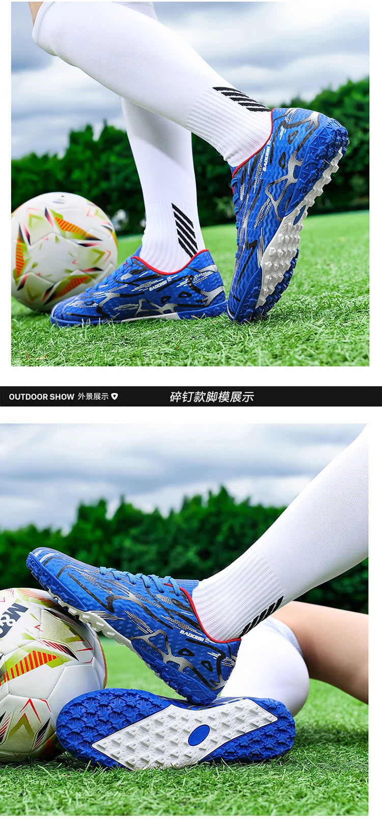 New Men's Football Boots TF Sport Training Soccer Shoes Soft Ultralight Breathable Professional Sneakers Unisex Grass Cleats Match