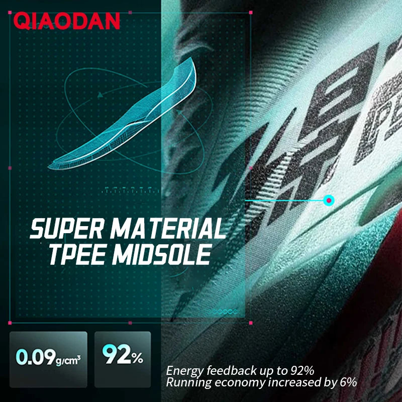QIAODAN Feiying PB6.0 Pantofi de alergare pentru bărbați, profesioniști, pentru maraton, cu talpă integrală suspendată din carbon, pentru curse de viteză, QDB023261299