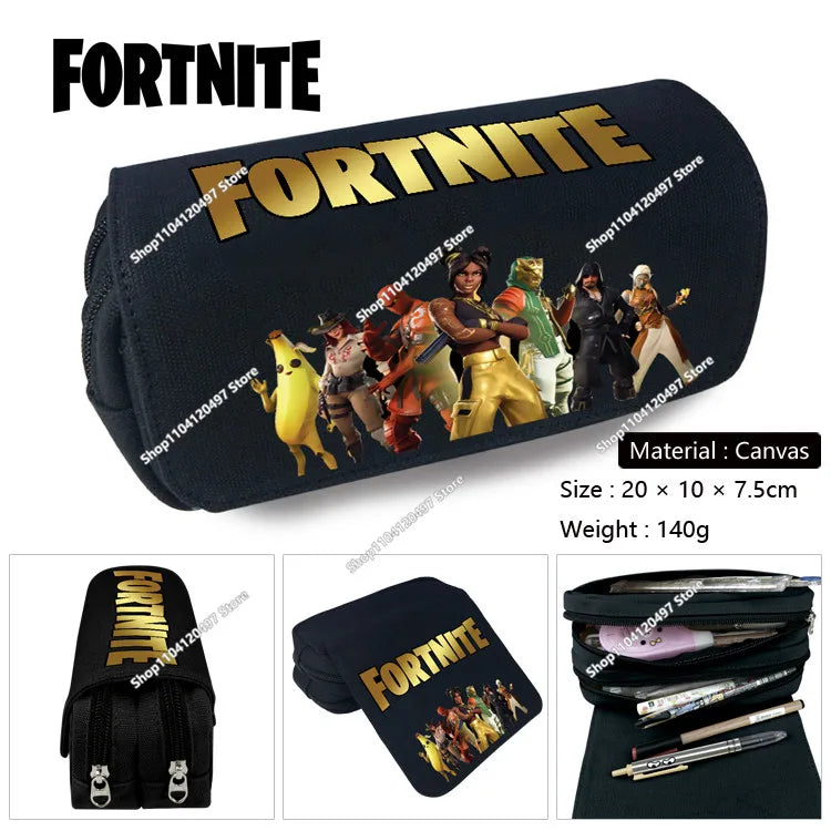 Anime Pencil Bag Kawaii Fortnite Pencil Case Large Capacity Waterproof Handheld Cosplay Pencil Pouch Office Stationary Gift Toy