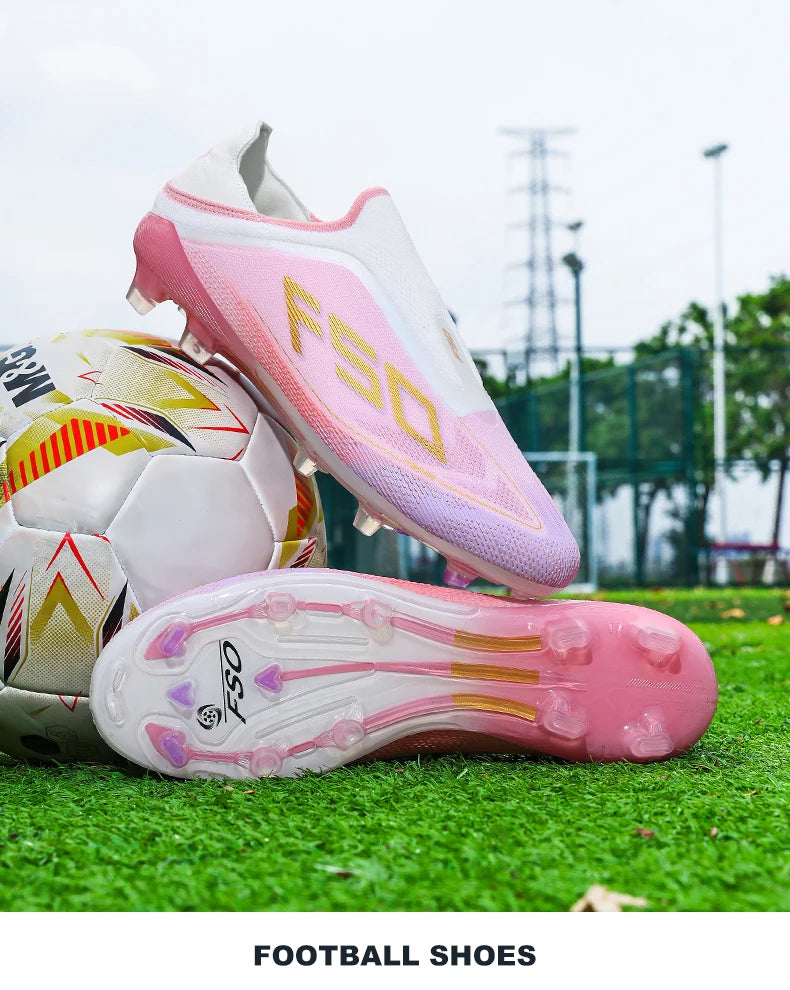 Nuove scarpe da calcio da uomo per futsal e outdoor, sneakers da partita su erba antiscivolo, scarpe da calcio di alta qualità con tacchetti, modello alto leggero best-seller