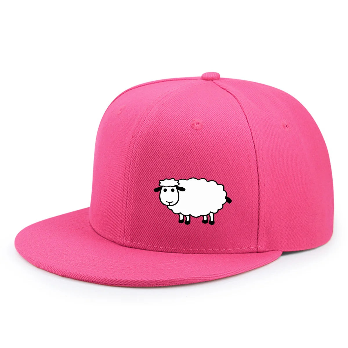 Casquette de baseball unisexe ajustable - Casquette de style urbain à visière plate avec motif de mouton : un accessoire décontracté, polyvalent et personnalisable