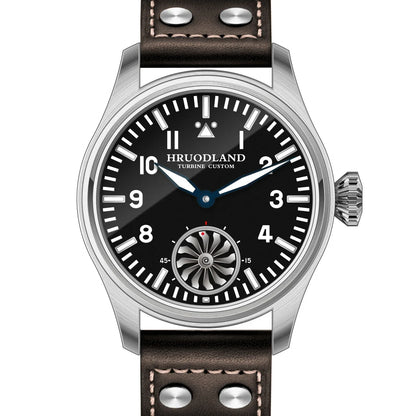 Hruodland 2025 Novo Relógio Mecânico para Homem Seagull ST3620 Piloto Retro 43MM BGW-9 Luminoso Cristal de Safira Turbina Relógio de Homem