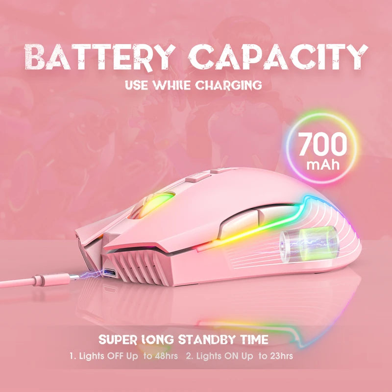 Lenovo CW905 Wireless Gaming Mouse 3600 DPI RGB Ergonomic Gaming Mouse with 7 Buttons, Adjustable DPI, USB Gaming Mouse for PC & Laptop