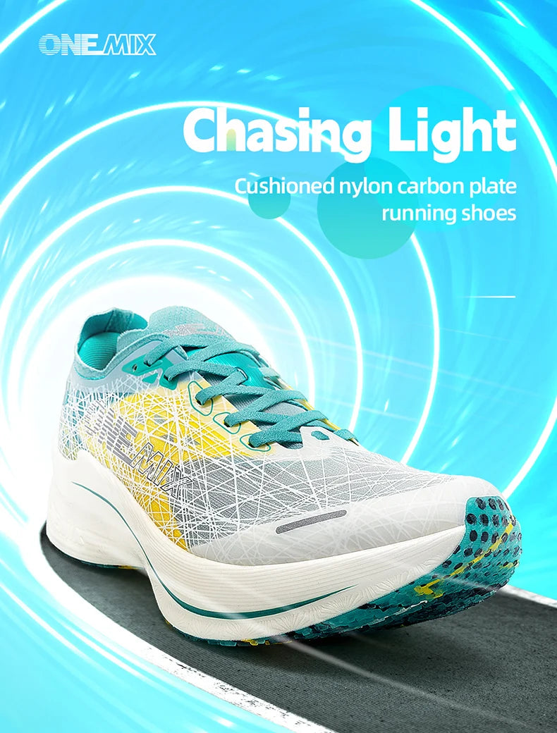 ONEMIX Carbon Fiber Plate Running Shoes Traction Shock Absorption Sneakers Professional Marathon PB Racing Sports Trainers Shoes