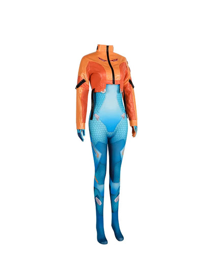 Conjunto completo de cosplay de Juno de Overwatch 2 com peruca e fato, roupa de heroína de suporte para Halloween e Carnaval, Juno Teo Minh, mulher e raparigas