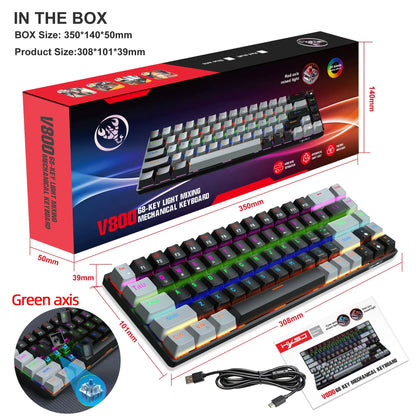 Mechanical keyboard gaming 60% USB white keys Keyboards gamer mini Ergonomic Computer keyboard Backlit Music keyboard pc