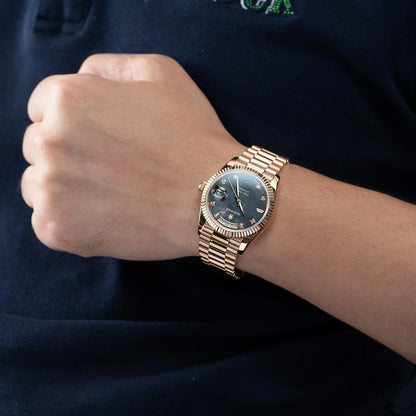 Sugess Watch of Men 36mm Date Automatic Retro Mechanical Wristwatches Sapphire Crystal RoseGold Dandong SL3034 Movement Day New