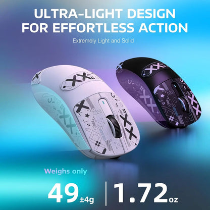 ATTACK SHARK X3 Lightweight Wireless Gaming Mouse, 49g Tri-Mode, PAW3395 26K DPI Sensor, 200h Battery Life, 5 Programmable Buttons