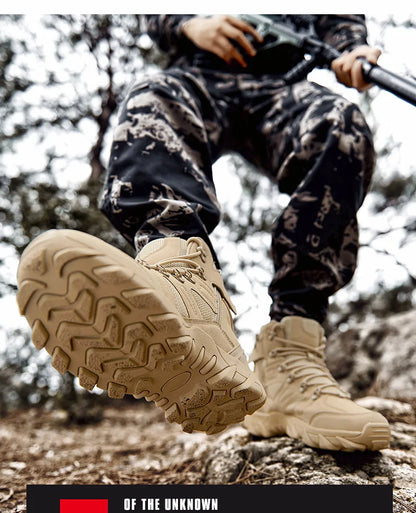 Botas Táticas de Combate Melhoradas para Homem, Calçado Outdoor de Treino, Campismo, Antidesgaste, Resposta Rápida, Caminhada, Pesca e Caça