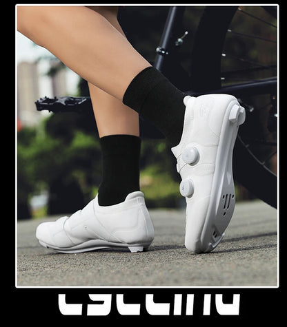 Cycling shoes road bike unisex, HsYixin breathable SPD self-locking non-slip racing road bike shoes flat MTB bicycle sneakers