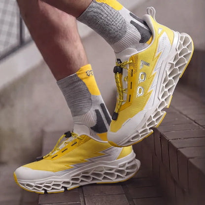 Summer Hot Selling Professional Mens Sports Shoes Marathon 3D Printed Sole Running Shoes Foot Protecting Commuting Walking Shoes