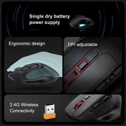 E-YOOSO X-31 USB 2.4G bezprzewodowa duża mysz gamingowa dla dużych dłoni PAW3212 4800 DPI 5 przycisków dla graczy komputer laptop PC