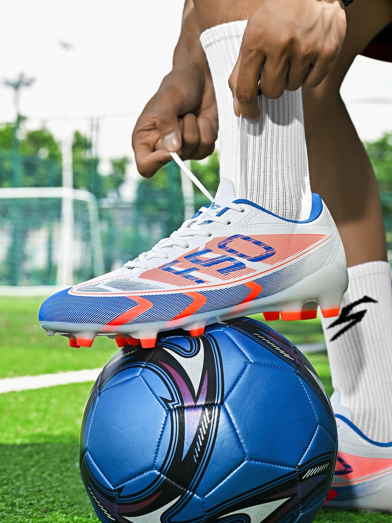 AG/FG Football Boots Kids Youth Teenagers PU+Fabric Upper TPU Sole Non-Slip Firm Ground Training