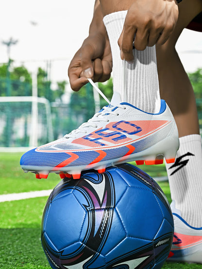 AG/FG Football Boots Kids Youth Teenagers PU+Fabric Upper TPU Sole Non-Slip Firm Ground Training