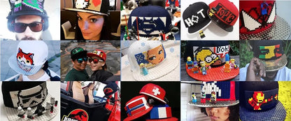 Crtani patchwork bejzbol kape, uradi-sam blokovi, snapback kape, hip hop kape za muškarce i žene, odvojivi pikseli, kape za tatu, dječje kape, kape za odrasle