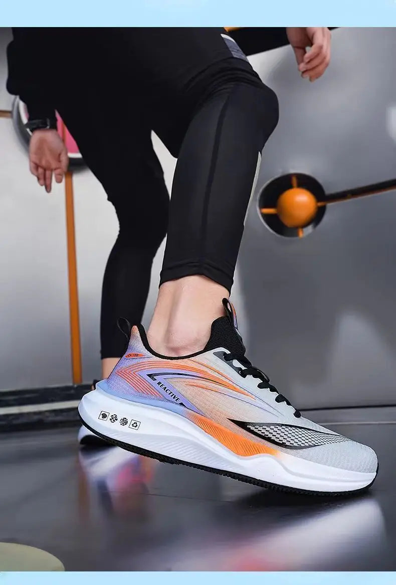 Men's Breathable Running Shoes Summer Hot Sale Of The Season Casual Sporty Fish Thread Soft Bottom Thick Heel Cross-Border St...