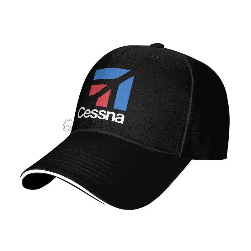 Custom Cessna Logo Print Sandwich Baseball Cap Retro Men Hip Hop Bucket Hats Summer Outdoor Sun Protection Snapback Cap Golf Hat