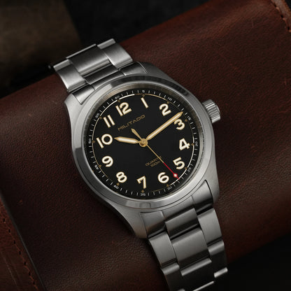 Militado ML08 Quartz Watch  VH31 Movement Steel Strip Sapphire Crystal Vintage Watch 10Bar Waterproof BGW9 Luminous Mens Watch