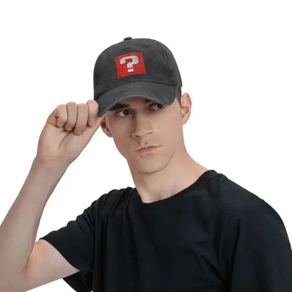 Casquette de baseball personnalisée, style Cartoom, avec motif « Question Block », pour femmes et hommes, ajustable, unisexe, en coton, style « Dad Hat », casquettes Snapback performantes