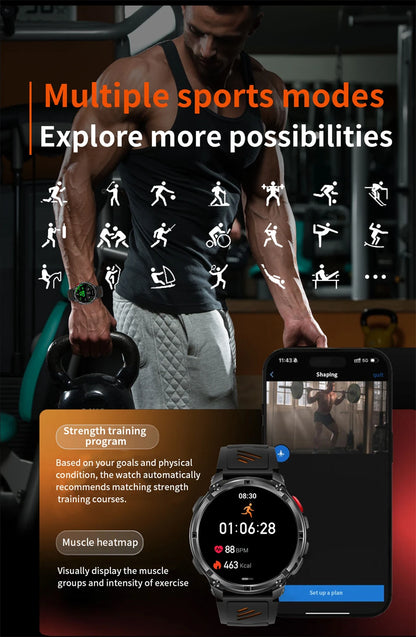 New Original 1100mAh Battery Men Smart Watch Outdoor GPS 10ATM Waterproof Bluetooth Call Sport Smartwatch For Android IOS Phones