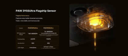 Rato sem fios ATK Blazing Sky X1 V2 Series Dual Mode Paw 3950ultra, taxa de resposta 8k, ergonomia personalizada, rato gaming e e-sport para escritório