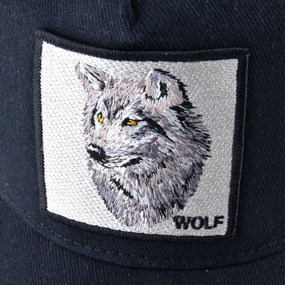 Modna bejzbol kapa s vezenim zakrpama "Wolf", snapback hip hop trucker kape za muškarce i žene, za vanjsku upotrebu, prozračna kapa s vizirom