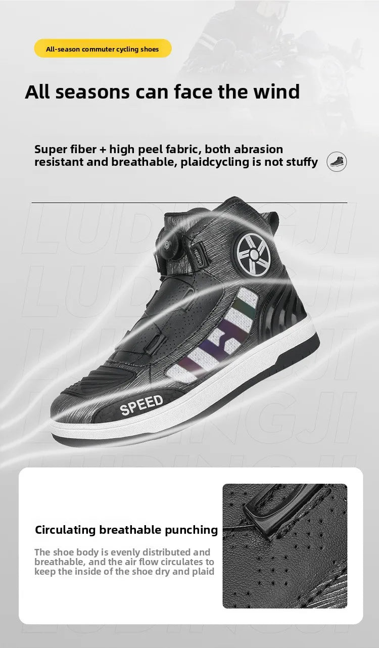 Motorcycle professional protective riding boots four season new fashion breathable anti slip men's outdoor off-road riding shoes