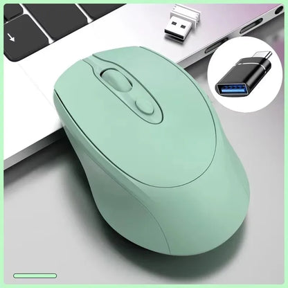 Rato sem fios compatível com Bluetooth 2.4G recarregável, rato de computador USB silencioso para gaming, para PC, portátil, MacBook e tablet