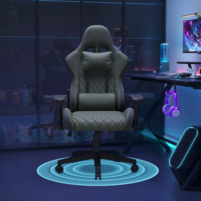 Ergonomic Office Chair with Lumbar Massage, LED RGB Ambient Lighting, and Reclining Backrest, for Home Offices