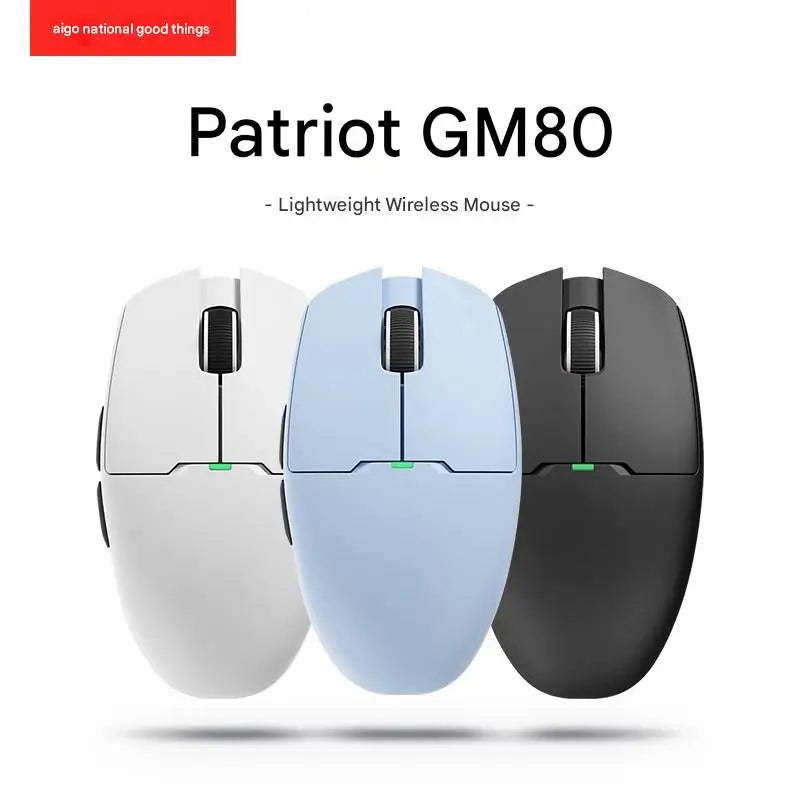 Aigo GM80 PLUS PRO Wireless Gaming Mouse, Bluetooth PAW3395/PAW3311 Lightweight Three-Mode Gaming Mouse with 1000Hz Polling Rate
