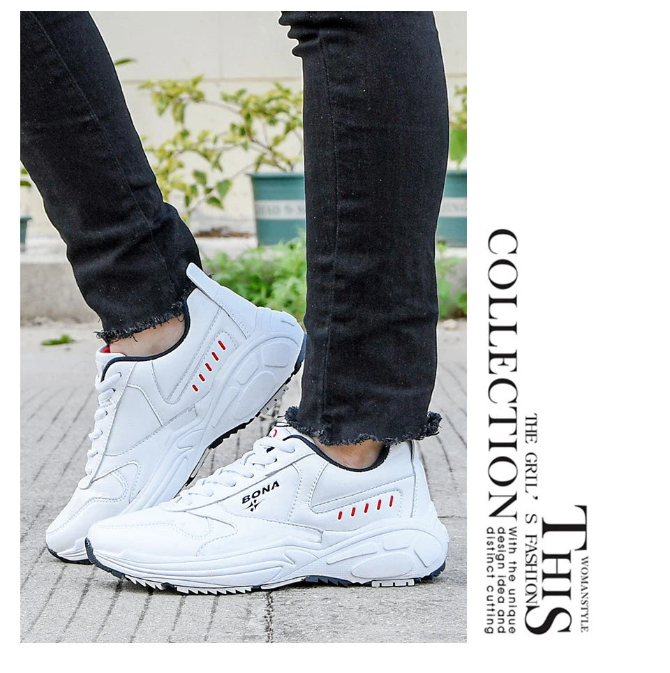 BONA  New Designers Classics Sneakers Running Shoes Women Outdoor Sports Shoes Comfortable Running Shoes Ladies Walking Shoe