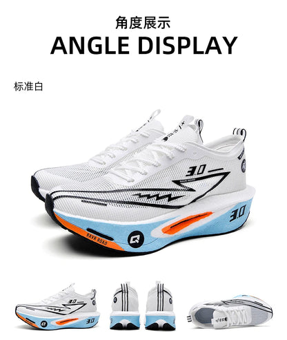 Air Running Shoes Men Sports Marathon Carbon Plate Breathable Lightweight Women Comfortable Athletic Leisure Sneakers Soft Sole