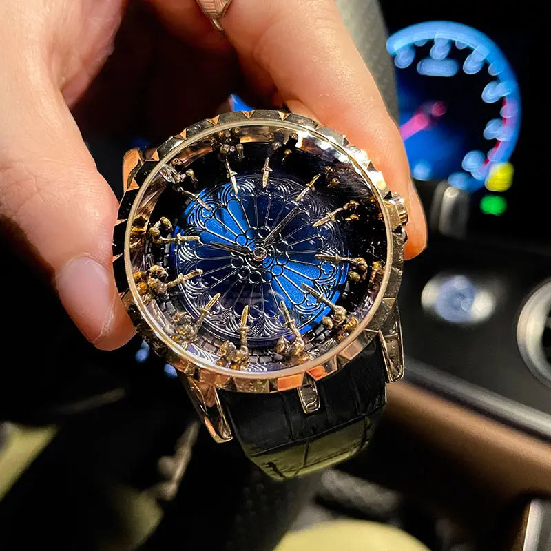 Luxurious and Elegant Men's Watch, Twelve Knights of the Round Table Watch, Wormhole Concept Non-Mechanical Watch for Men, Niche Brand Men's Watch, Casual Style Fashion Accessory, the Best Gift for Him