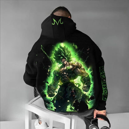 Oversized Dragon Ball Broly Anime Print Hoodie Men Women Streetwear Loose Casual Pullover Sweatshirt Spring Autumn Trend Y2K Top