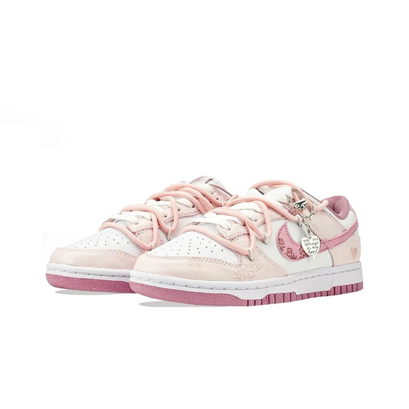 Custom Sneakers Nike Dunk Low Honey Rose Hand-Painted Love Heart Fashion Versatile Cushioning Wear-Resistant Shoes For Women