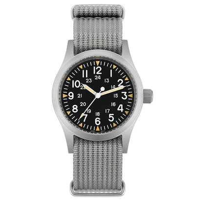 Militado ML05 38mm Vintage Watch VH31 Quartz Movement Field Watches Domed Sapphire Crystal With High Clear AR Coating Wristwatch