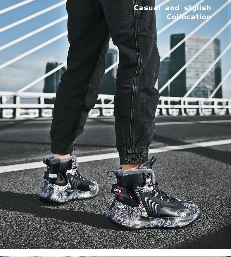 men boots 2025 New Winter Slippers Warm Men Shoes Waterproof Non-Slip Plush Sneakers Male tenis shoes Boots Men Sneakers Winter