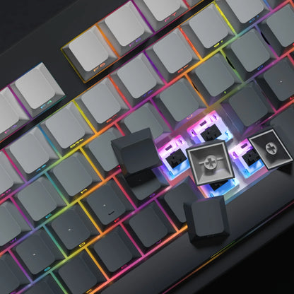 New 133 Key Gradient Gray PBT Double Shot Keycap Side Print Shine Through Backlit Keycaps For Cherry Gamer Mechanical Keyboard